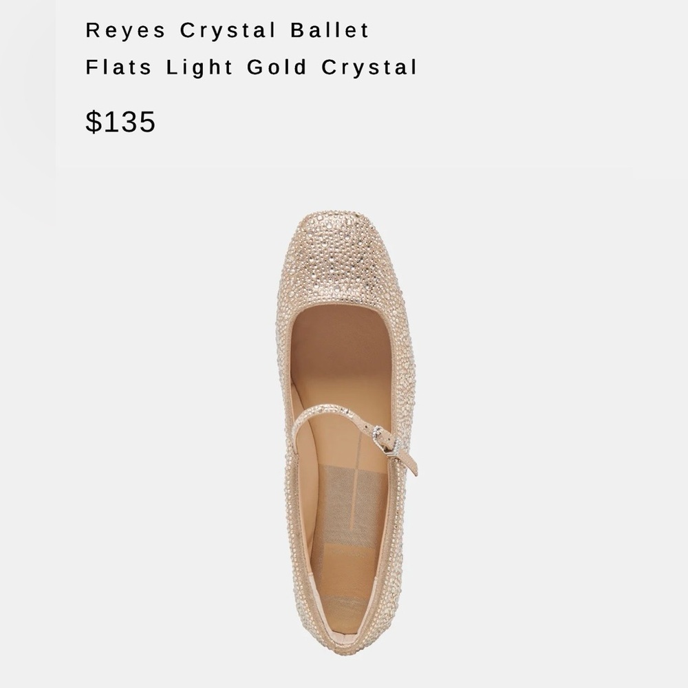 Dolce Vita Reyes Crystal Ballet Flats - Gold 9.5 NEW